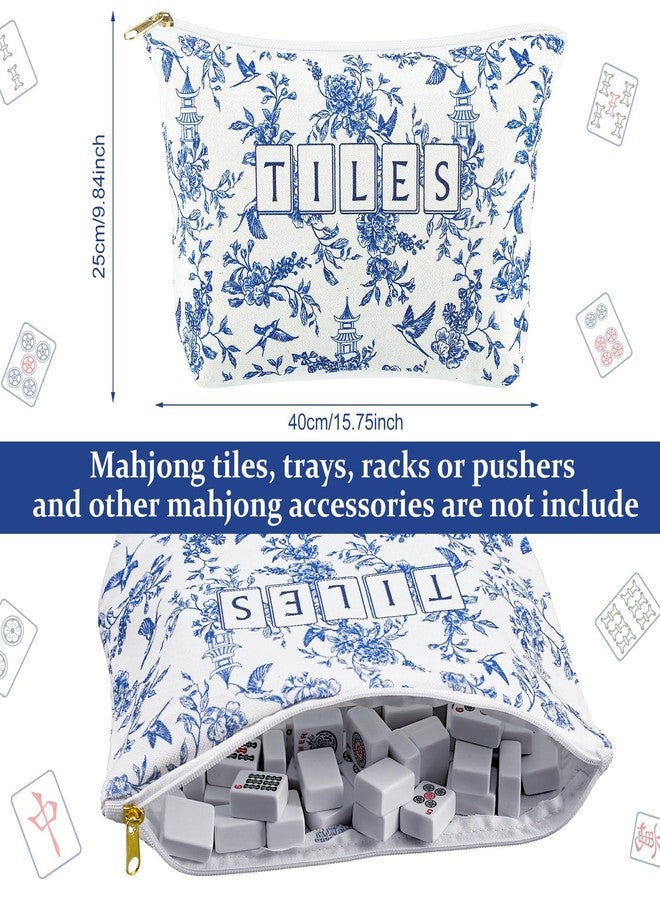 Sunnymove Empty Mahjong Bags Set for Tiles and Racks 24x13x4.7 Inch American Mahjong Carrying Bag Tote Tiles Bag Drawstring Protective Sleeve for Rack Pusher Party Travel, Case Only(Elegant) - Image 3
